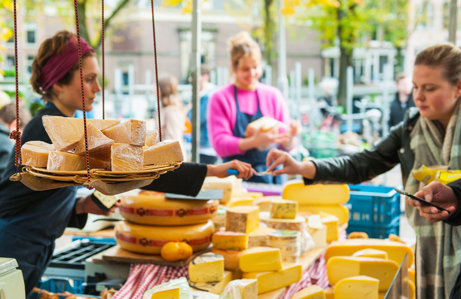 Cheese stand on the Noordermarkt in Amsterdam