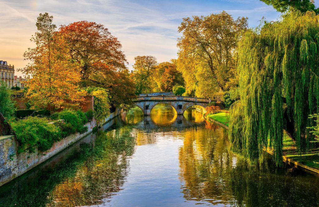 autumn in the uk - a scene on a river