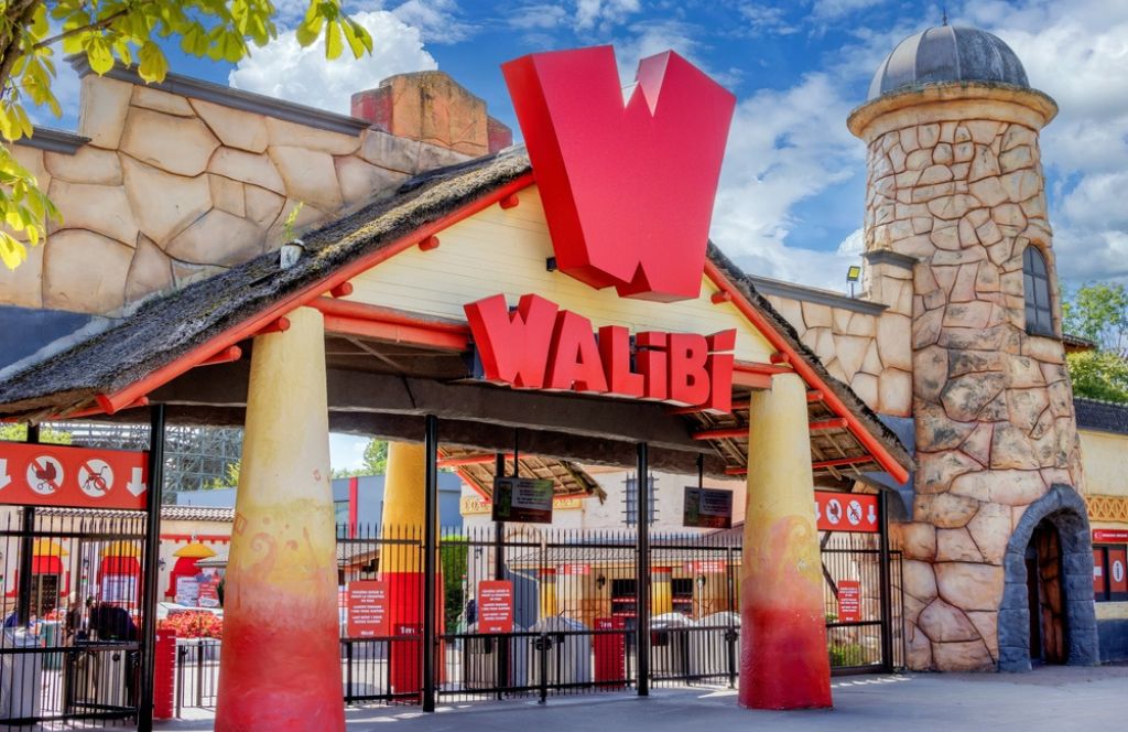 L'entrée du parc d'attraction en Europe de Walibi Belgium