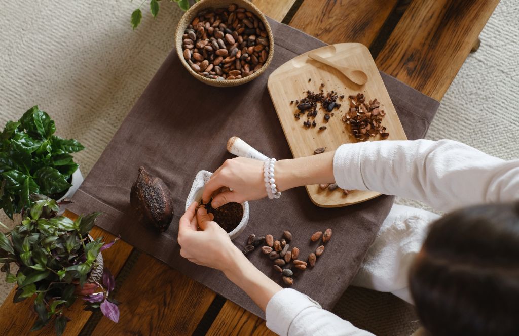 a woman redeems her activity voucher on a chocolate making experience