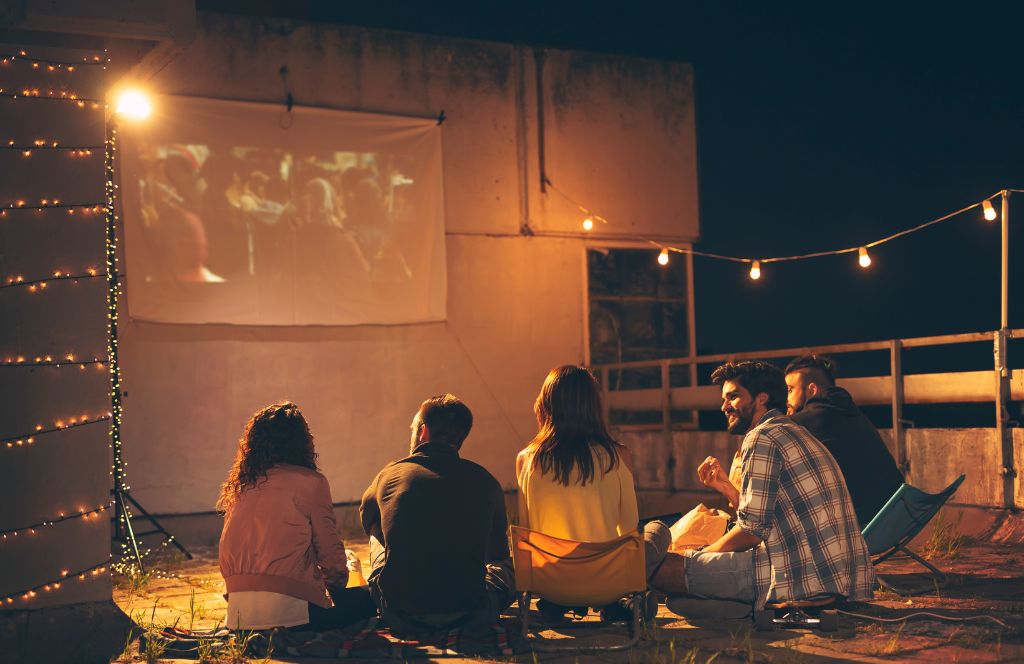 host a movie night with friends on palentines day