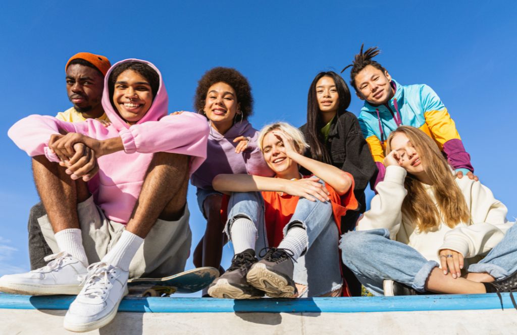 a group of friends on palentines day