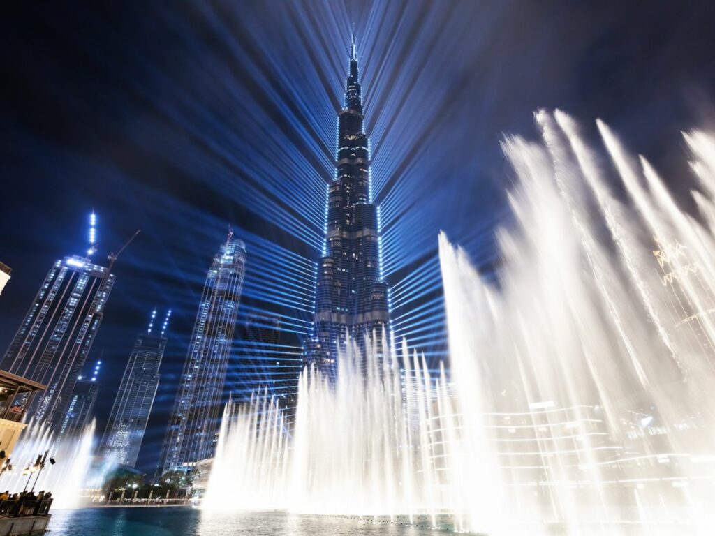 Burj Khalifa in Dubai at night