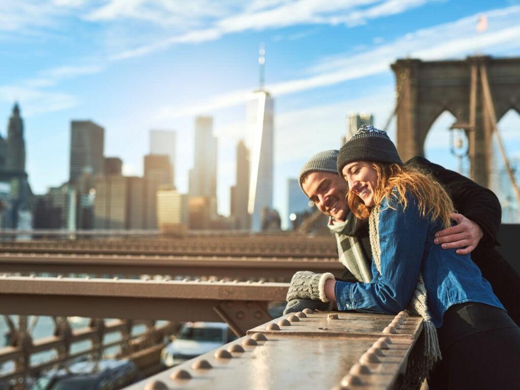 new york activities for friends include walking across the brooklyn bridge