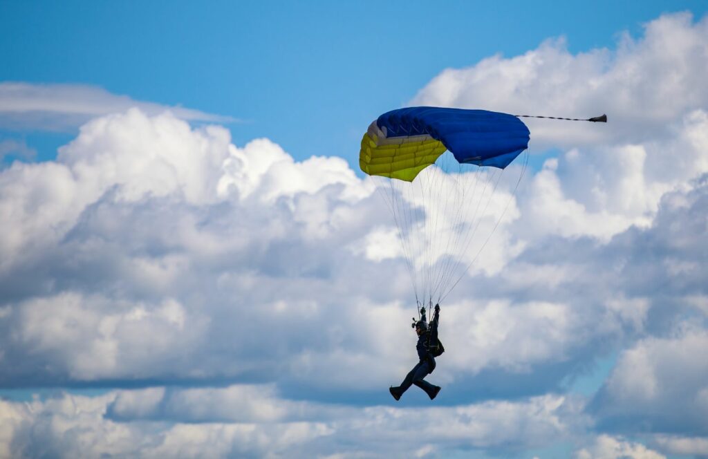 man parachuting