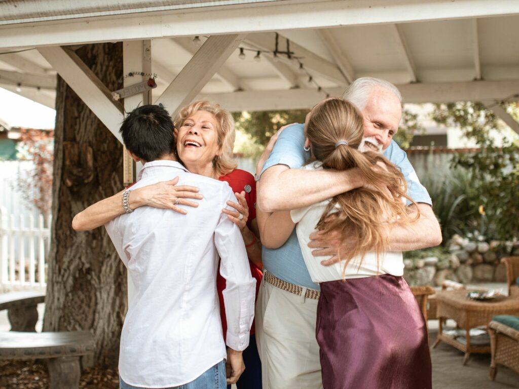 a family give activity vouchers to eachother