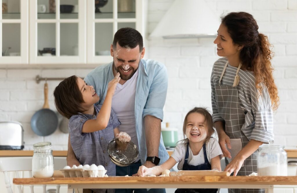 gift card for family activities: family cooking together