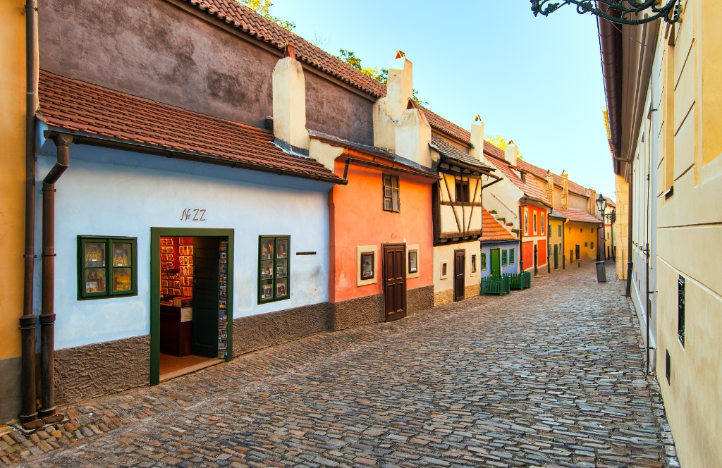 Häuser in der goldenen Gasse in Prag
