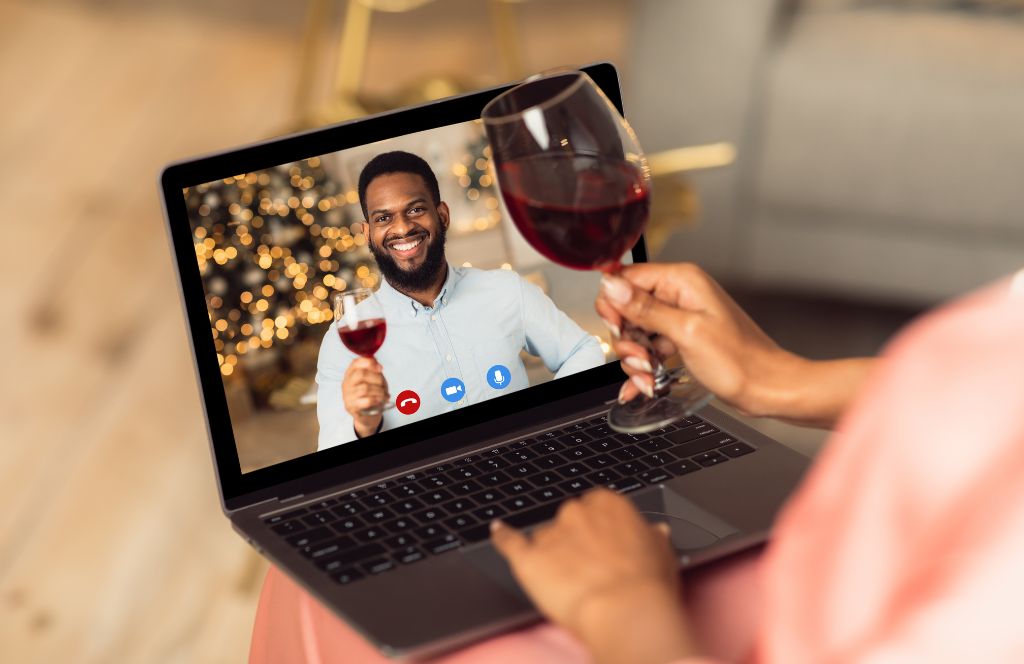 do a virtual wine tasting as a long distance couples activity