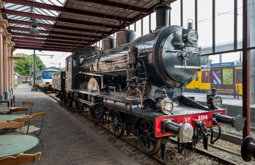 the train in the train museum in Amsterdam