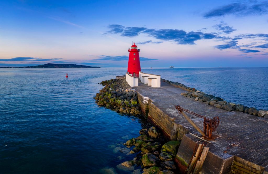 a lighthouse on the dublin city bay