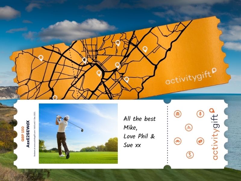 an activity gift card for golf experience gifts