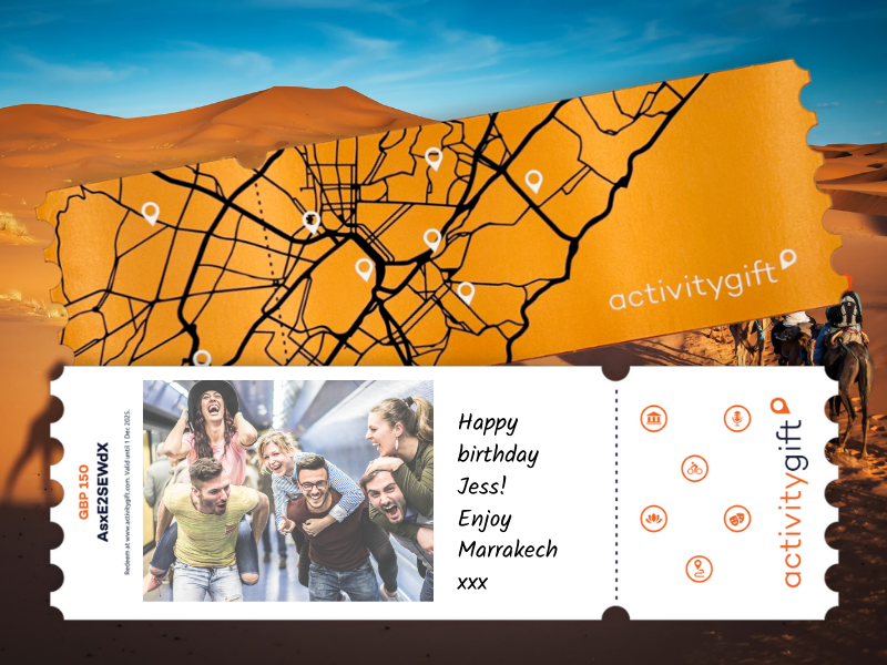 buy an activity gift card to gift a friends holiday to marrakech