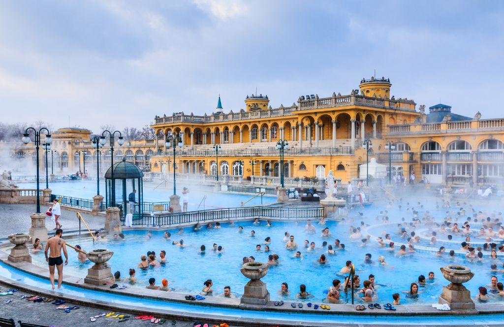 on your friends holiday to budapest go to the thermal spas