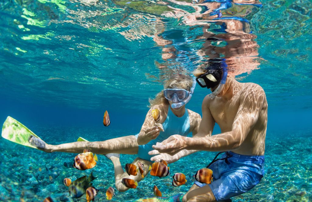 couple snorkeling